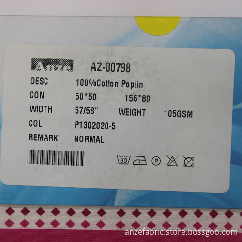 Custom Printed Poplin 100% Cotton Fabric for Garment